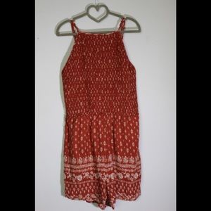 Red Rouched Romper